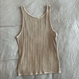 Ba&sh Women's Ribbed gold Tank Top